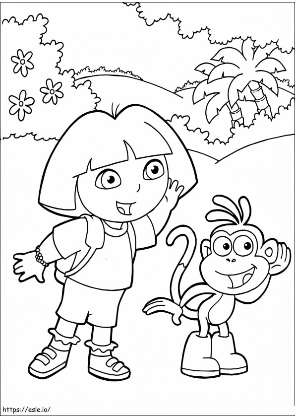 Dora And Boots Hearing coloring page