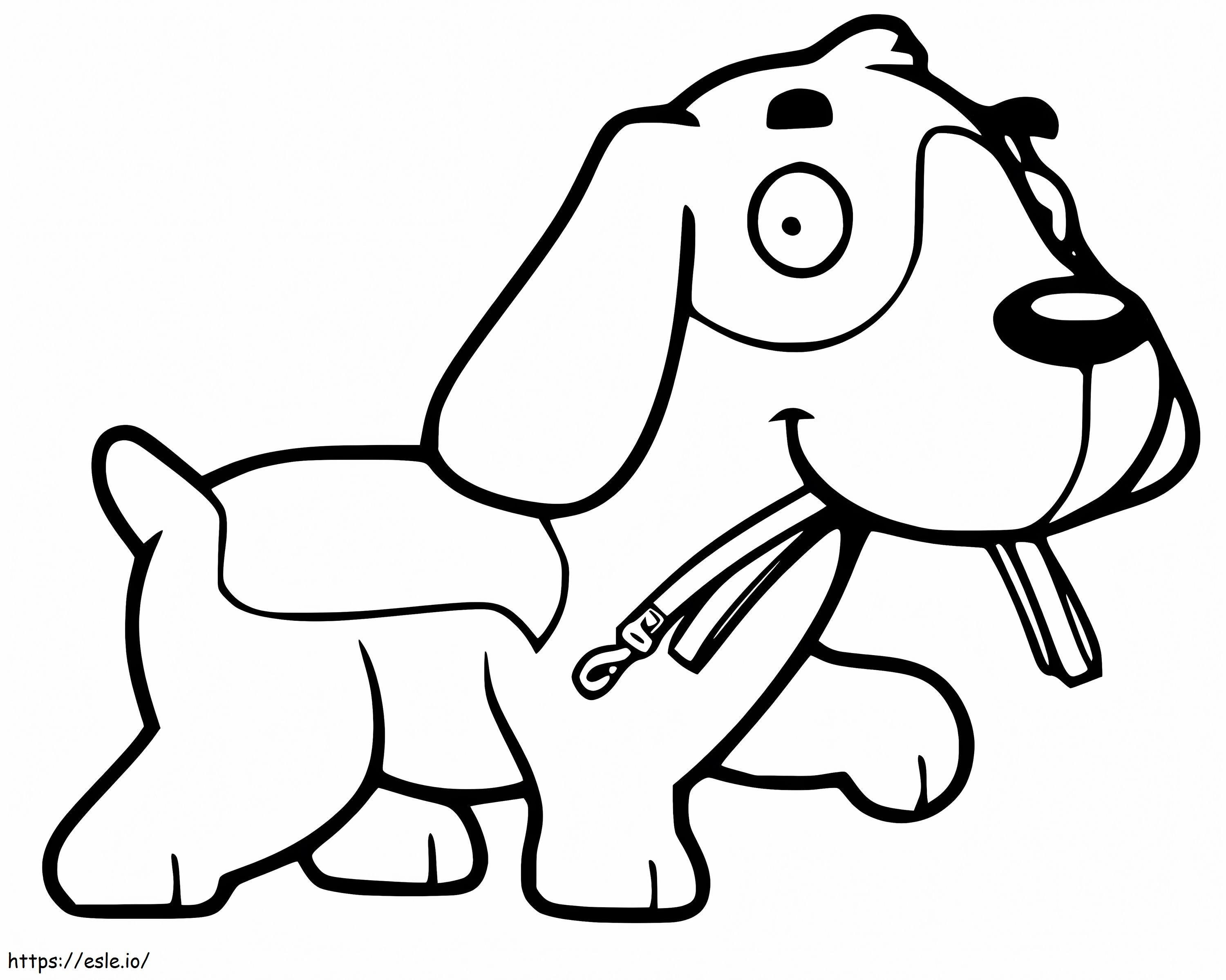 Coloriage Chiot beagle drôle à imprimer dessin