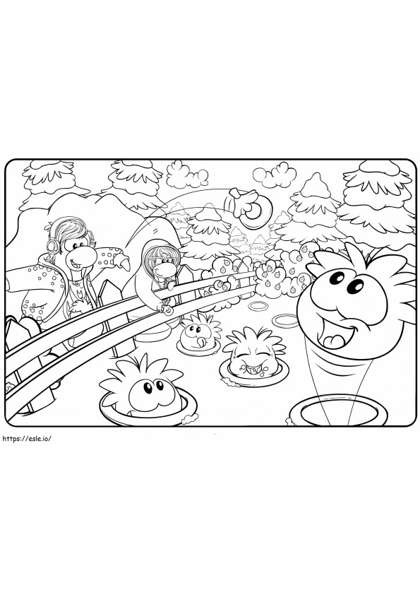 Puffle In A Zoo coloring page