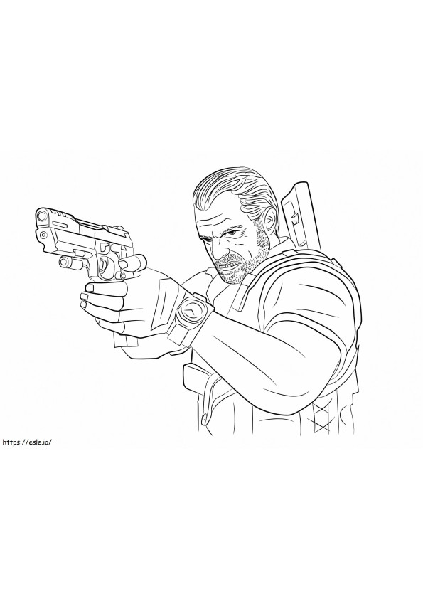 Barry Burton From Resident Evil coloring page