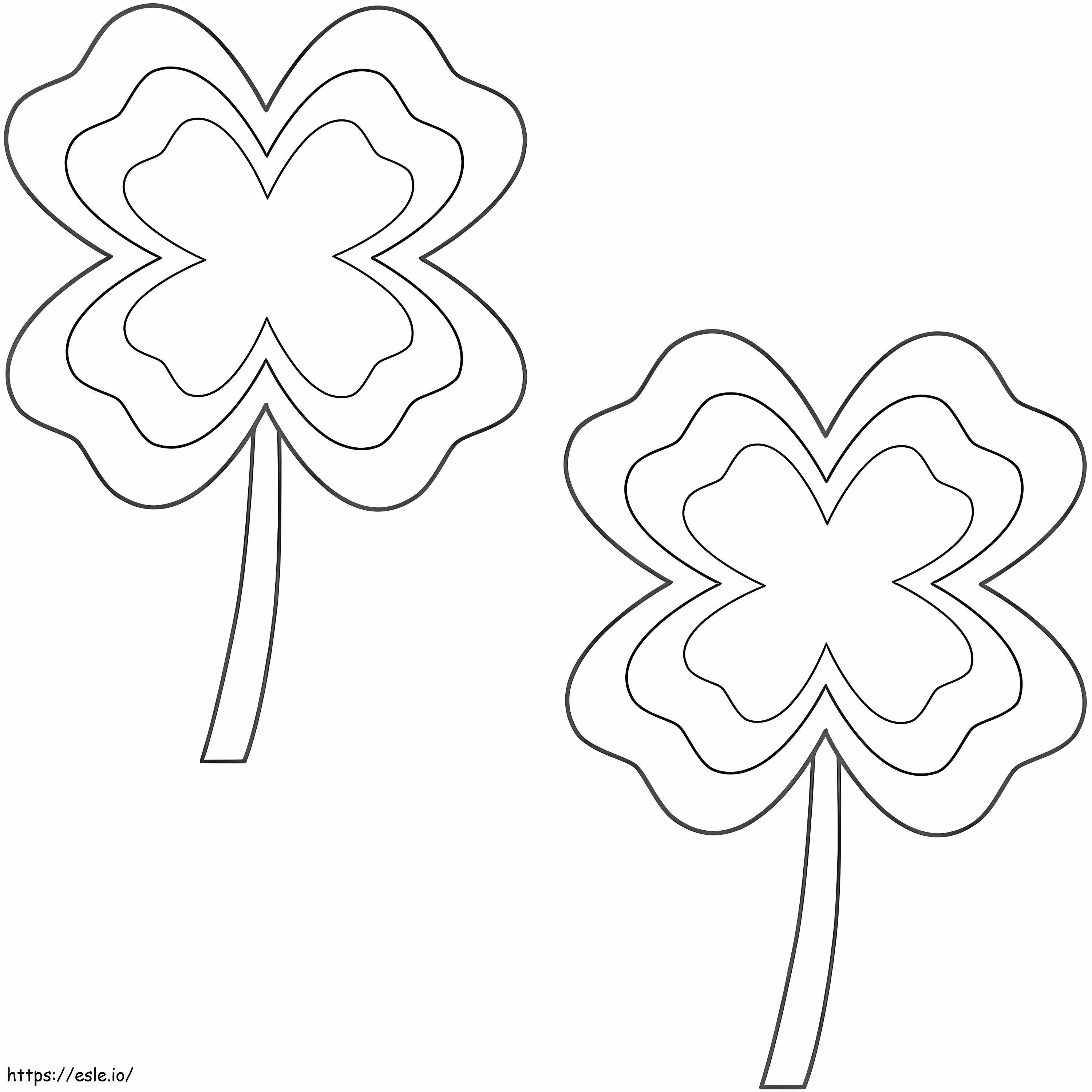 Nice Four Leaf Clover coloring page