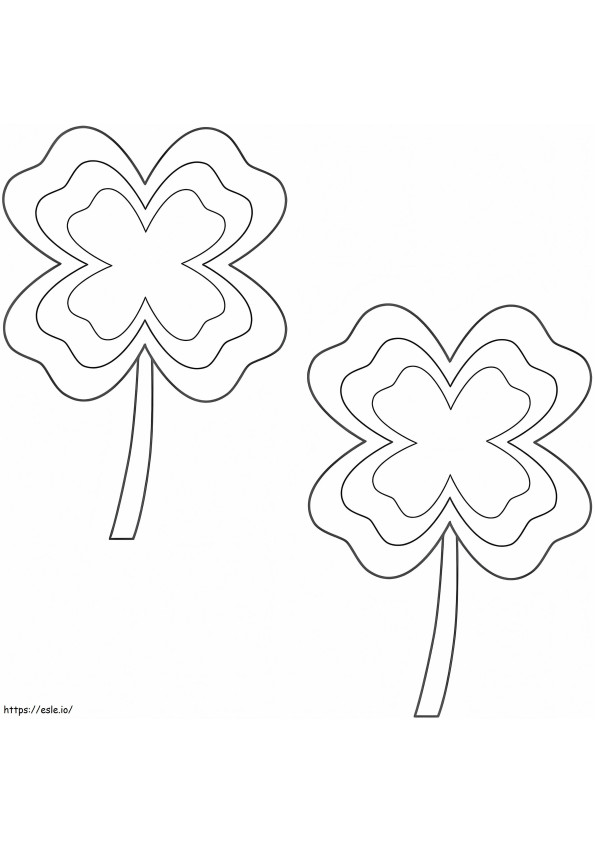 Nice Four Leaf Clover coloring page