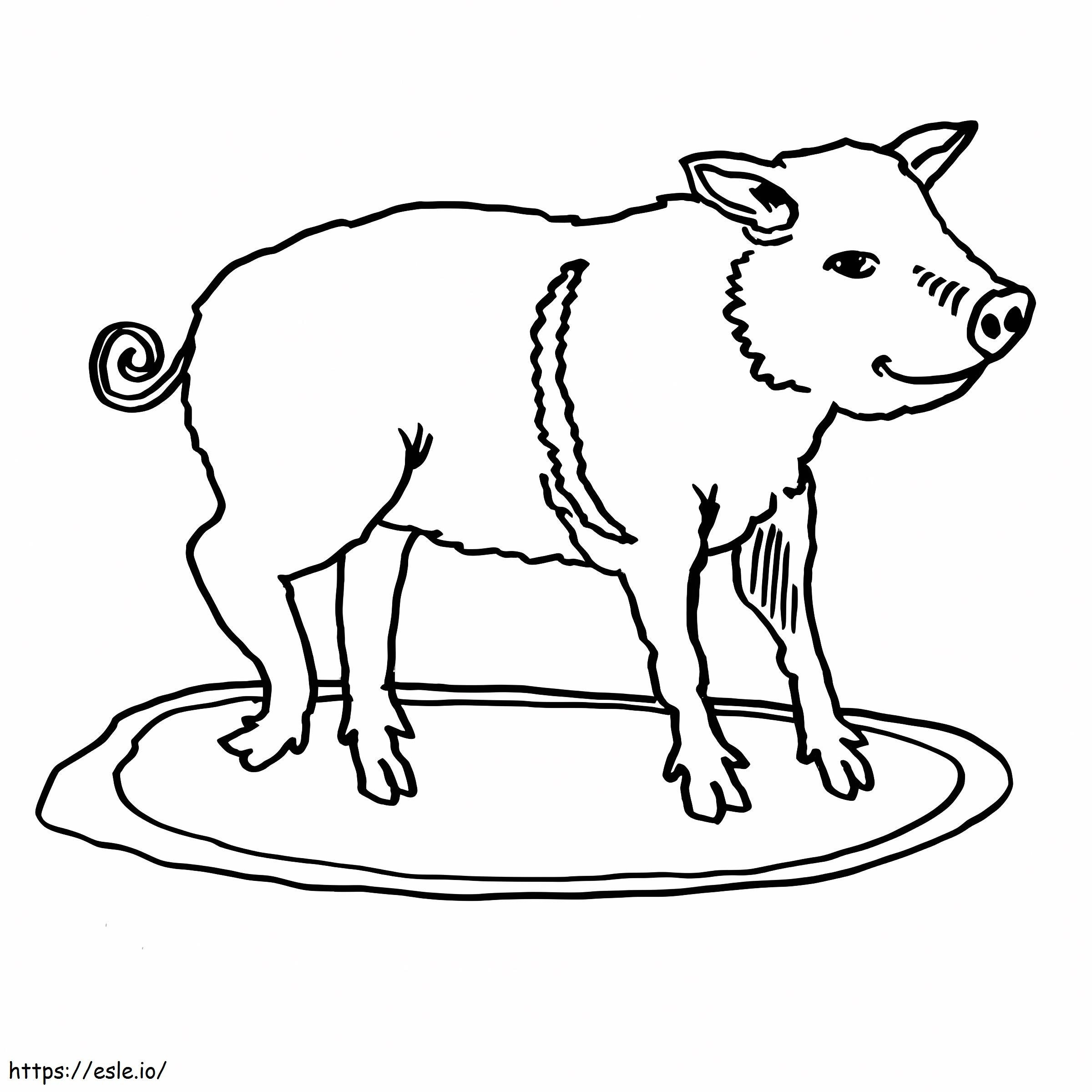 Coloriage Petit cochon affamé à imprimer dessin
