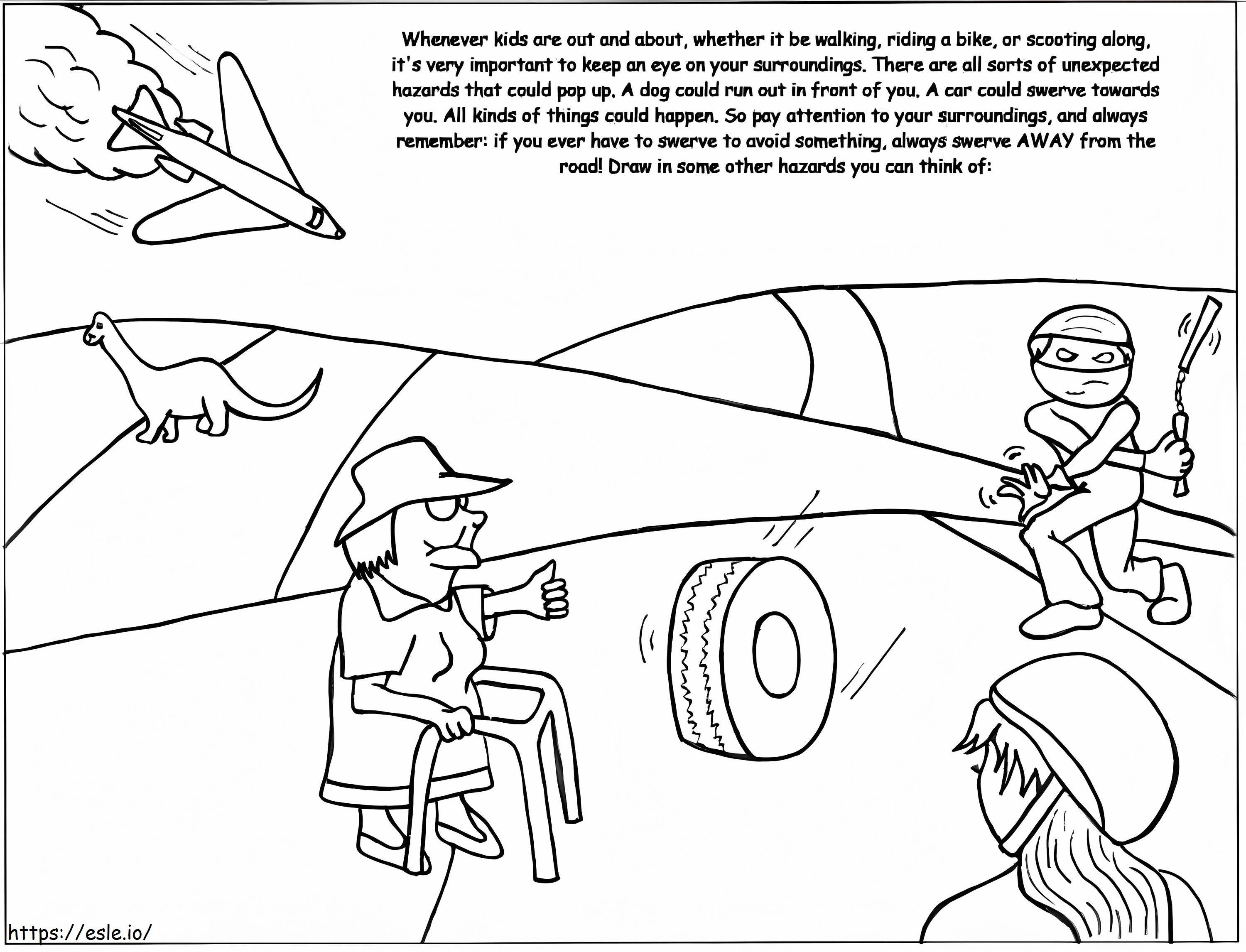 Street Hazards coloring page