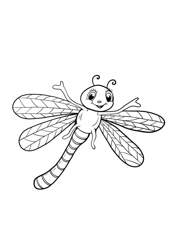 dragon-fly to color and print for free