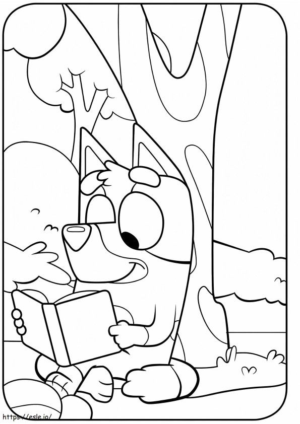 Bluey Reading Book coloring page