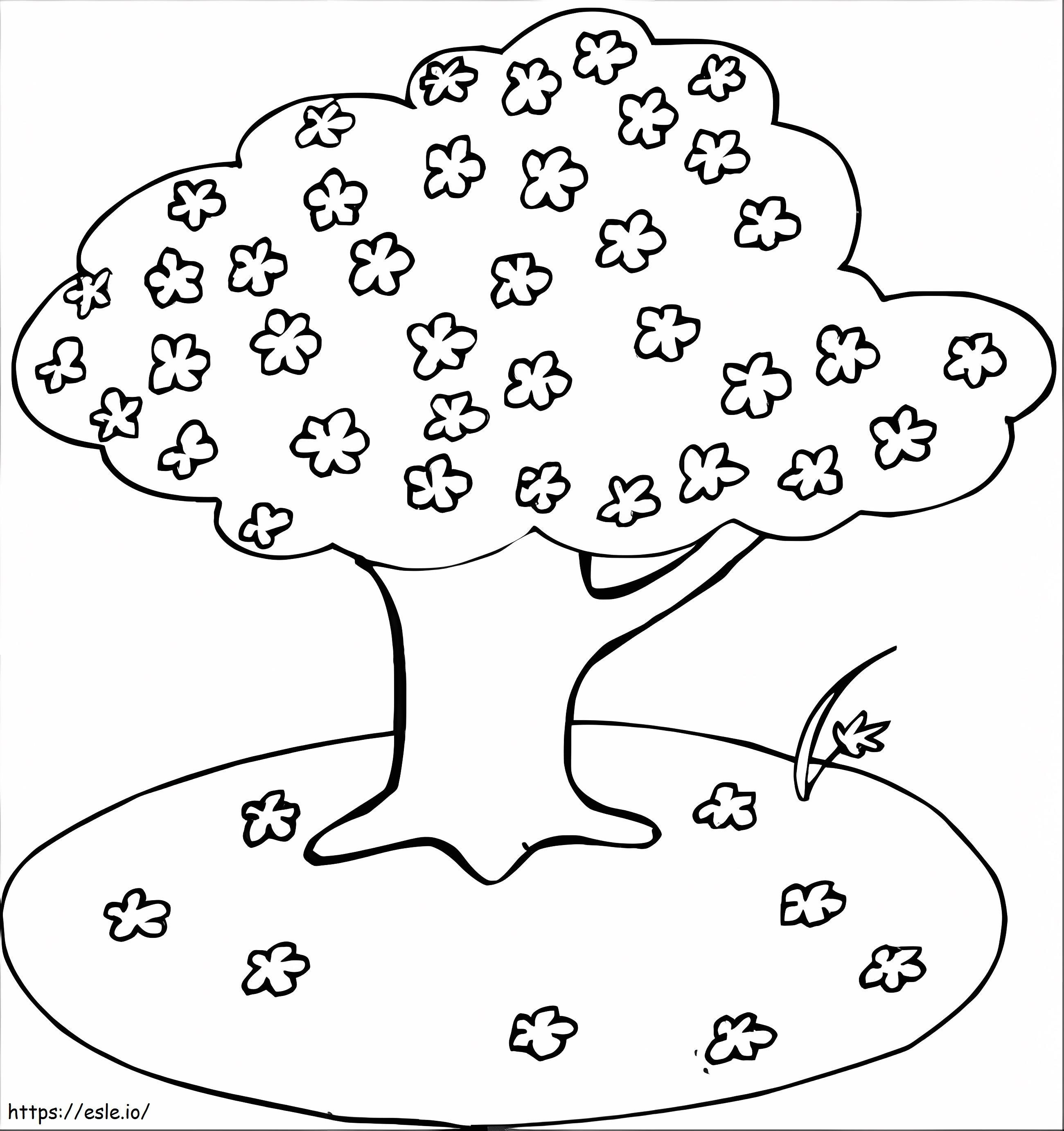 Rysunek drzewa wiśni kolorowanka