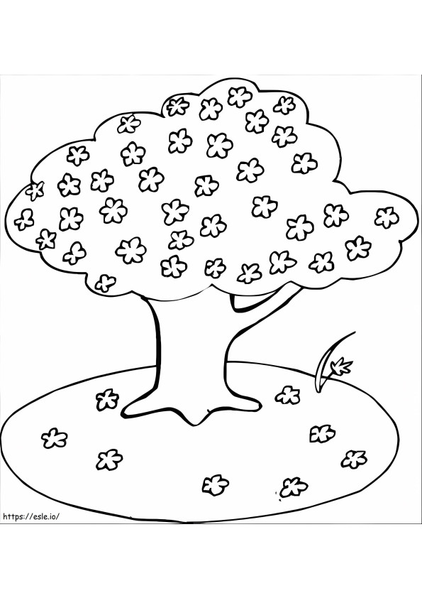 Menggambar Pohon Sakura Gambar Mewarnai