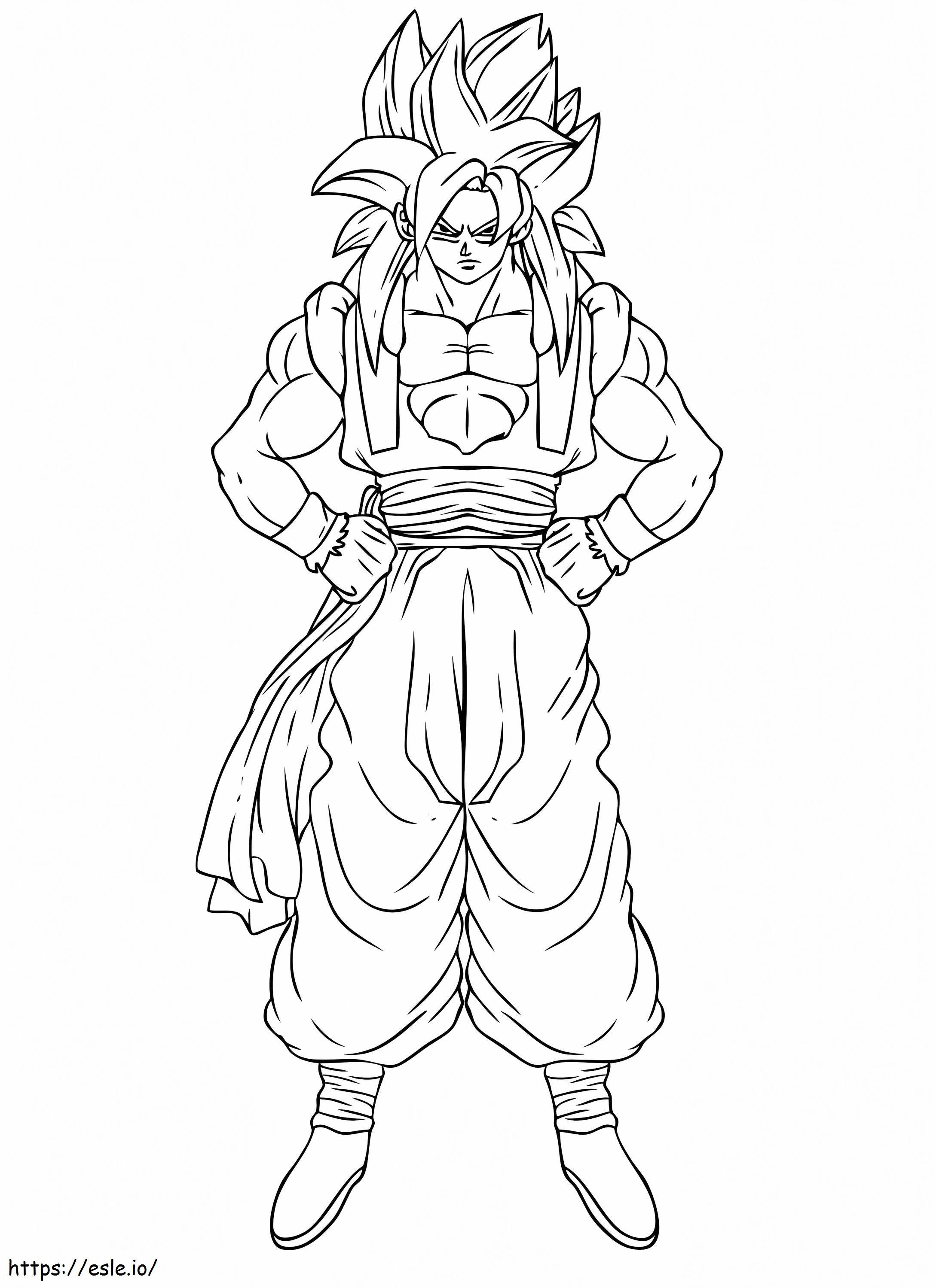 Son Goku Super Saiyajin 4 para colorir