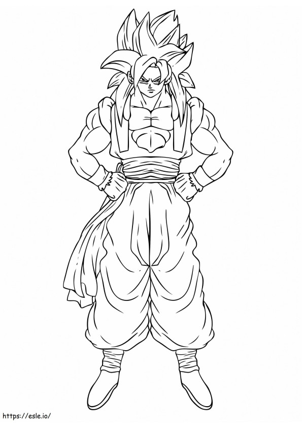 Son Goku Super Saiyan 4 coloring page