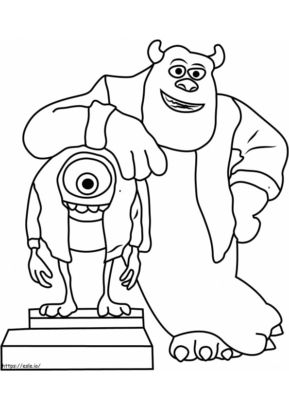 Mike And Sulley A4 coloring page