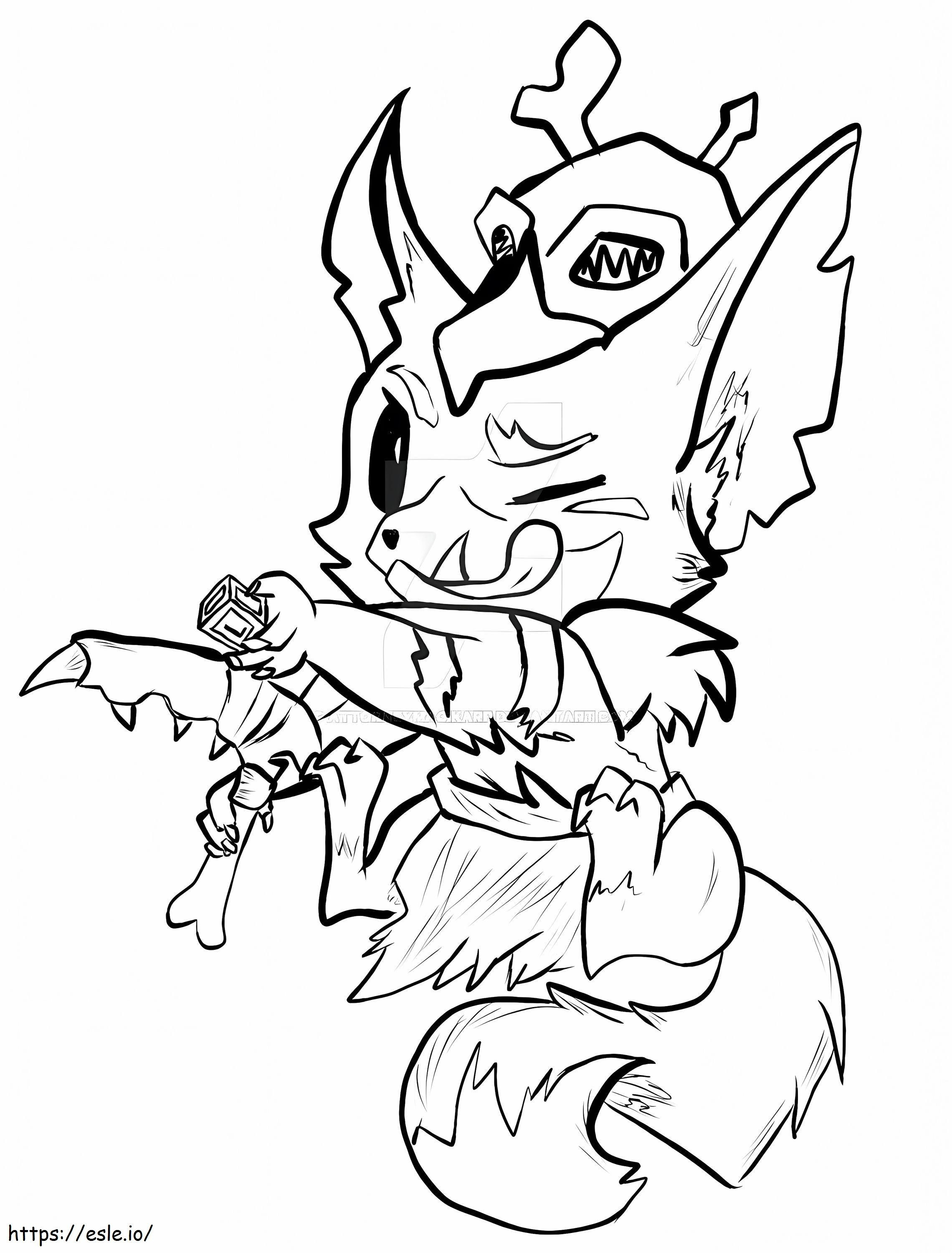 League Of Legends Gnar Lineart By Attorneymagikarp D8Rnk07 Fullview coloring page