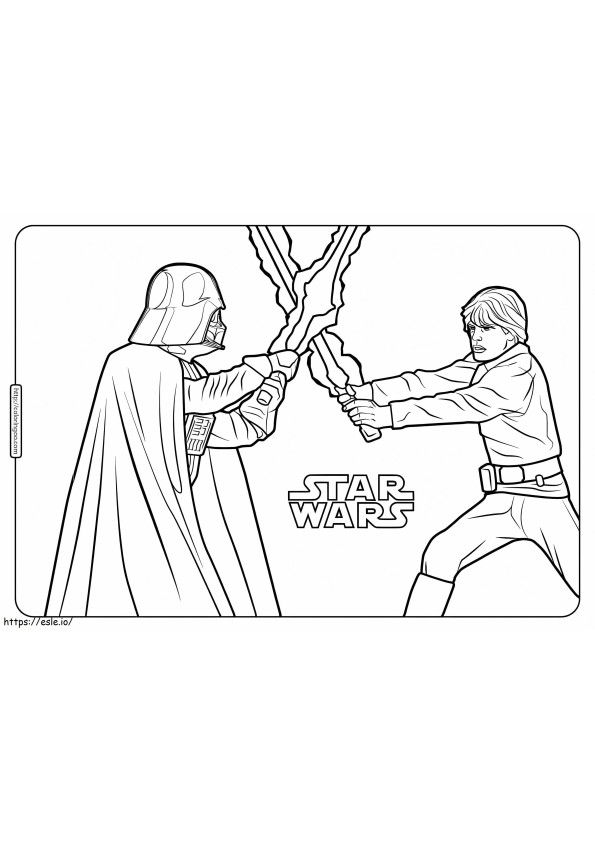 Luke Skywalker Y Darth Vader para colorear