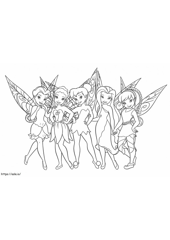 Tinkerbell With Friends coloring page