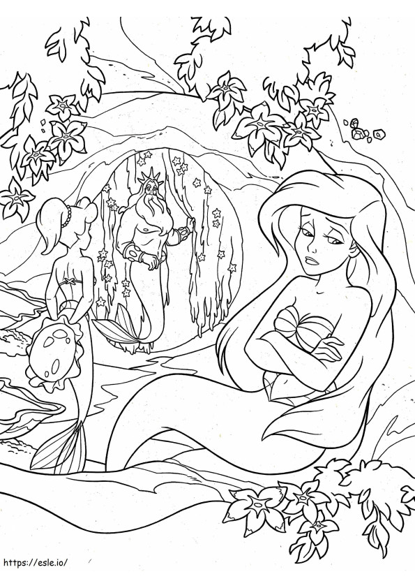 Ariel Is Worried coloring page