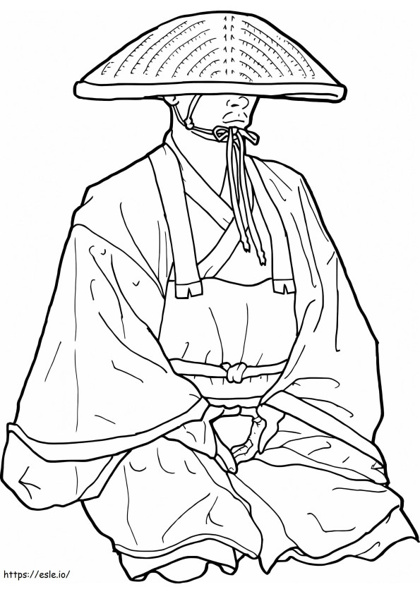 Biksu Buddha Jepang Gambar Mewarnai