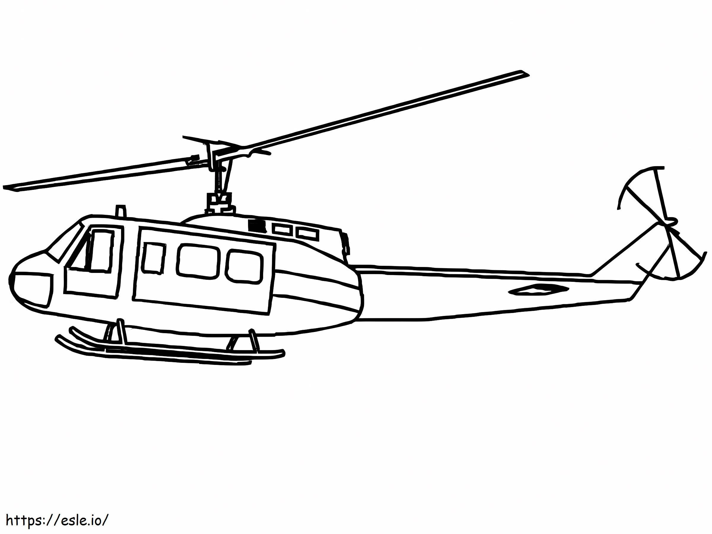 Coloriage Dessin d'hélicoptère militaire à imprimer dessin
