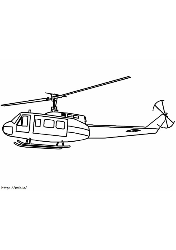 Sotilashelikopterin piirustus värityskuva