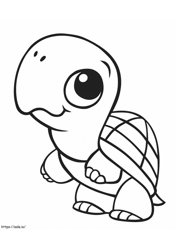 Coloriage  Mignon bébé tortue A4 à imprimer dessin