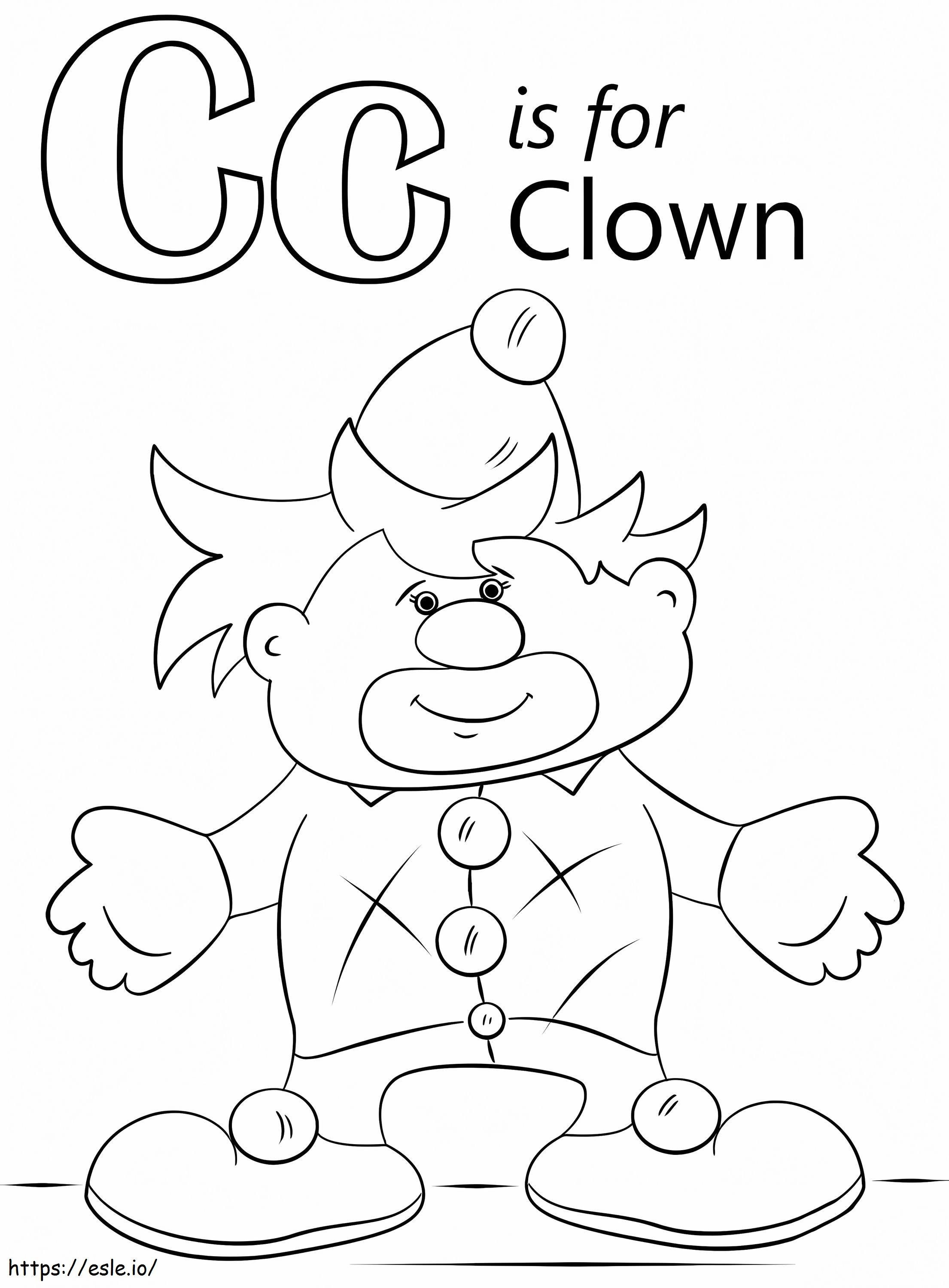 Clown Letter C coloring page