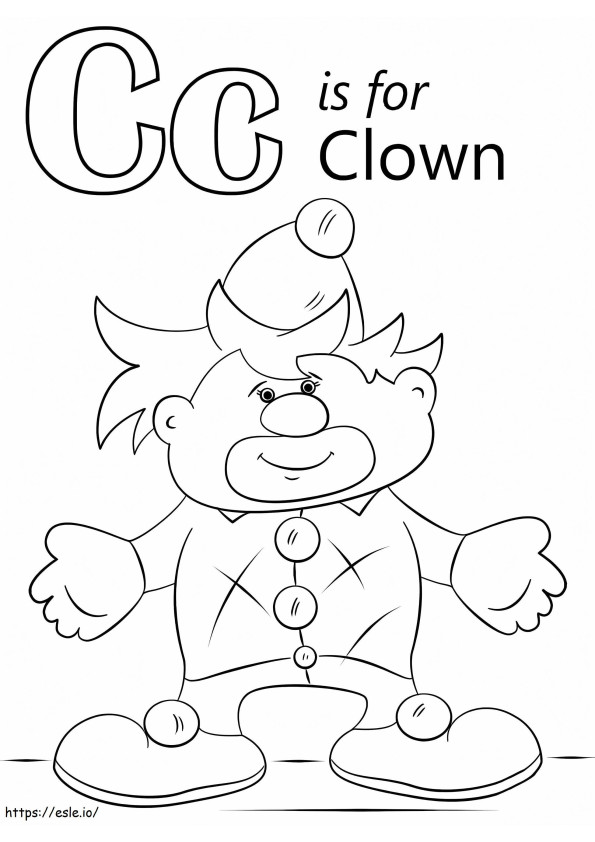 Clown Letter C coloring page