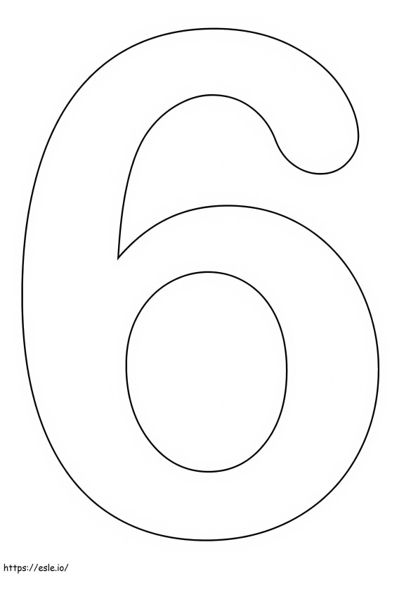 Easy Number 6 coloring page