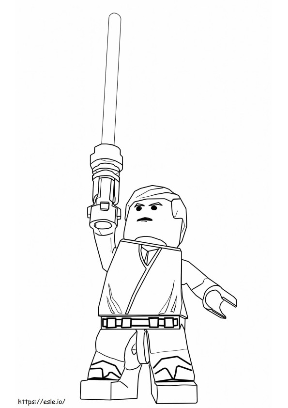 Coloriage Lego Star Wars Luke Skywalker à imprimer dessin