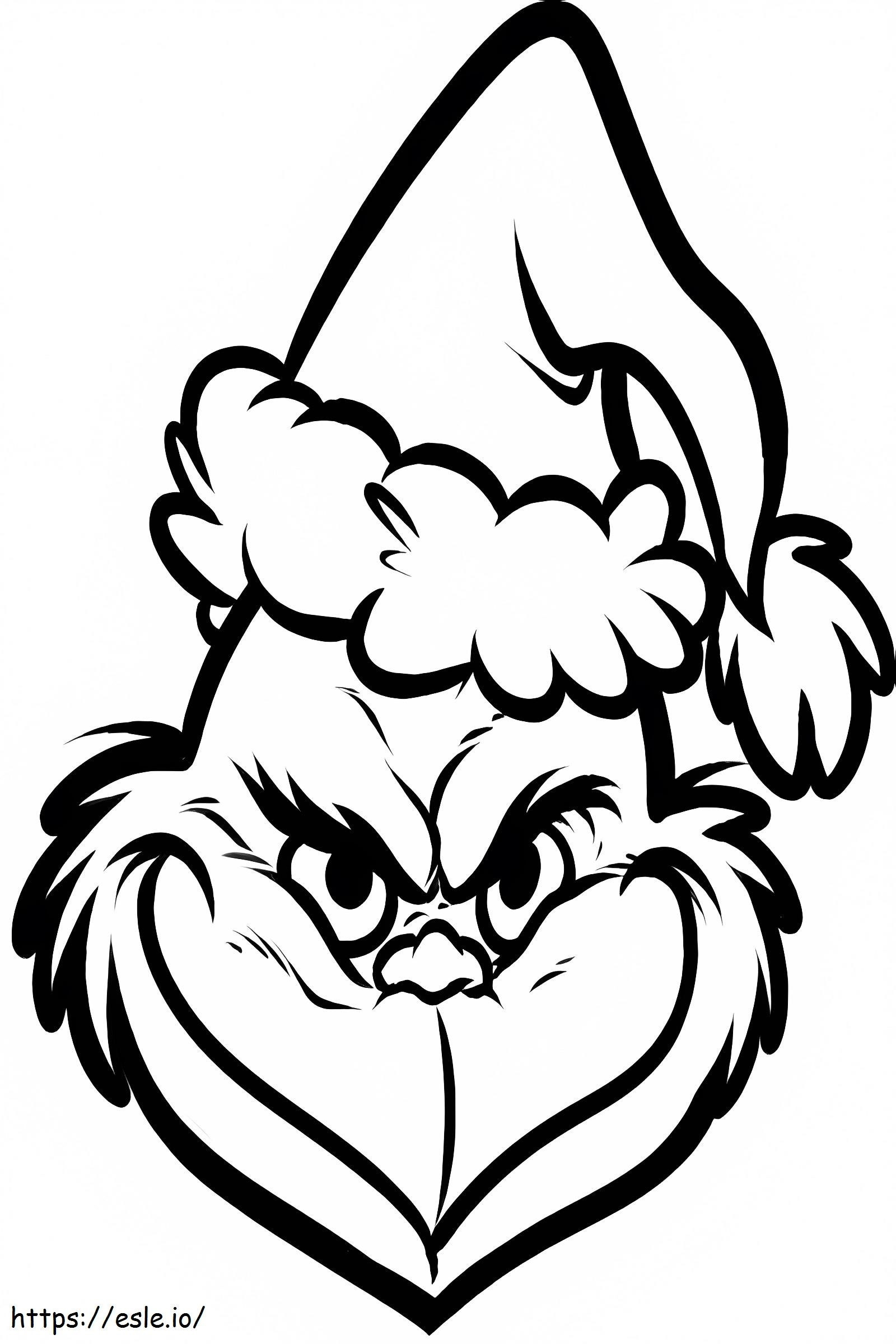 Grinch Face Coloring Page