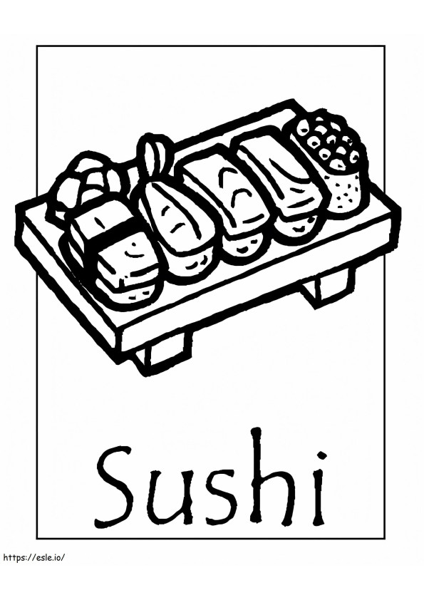Sushi kleurplaat