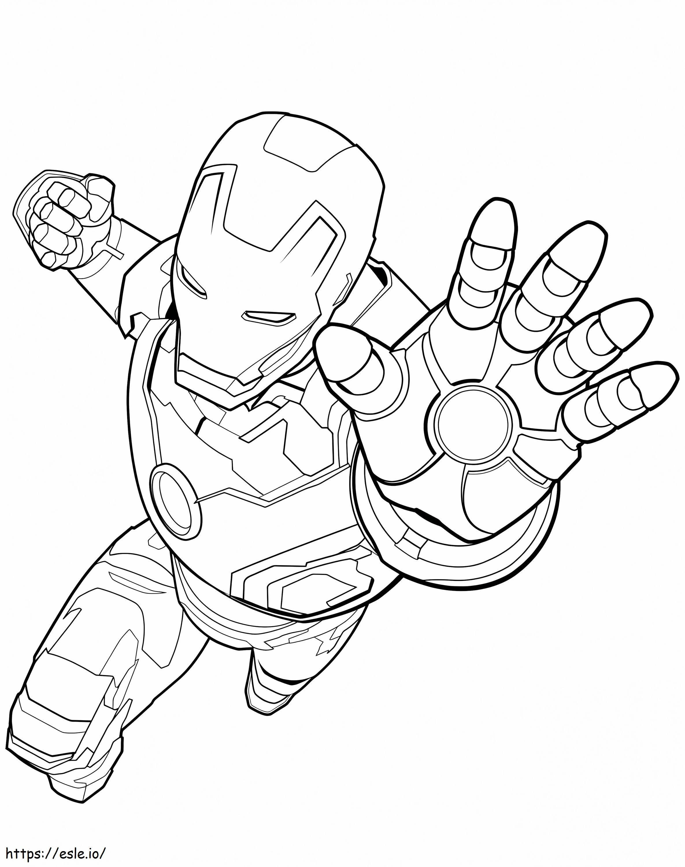 Coloriage Combat d'Iron Man à imprimer dessin