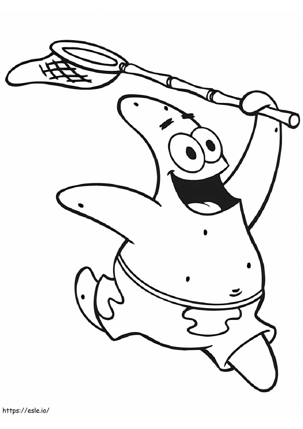 Funny Patrick Star Running coloring page