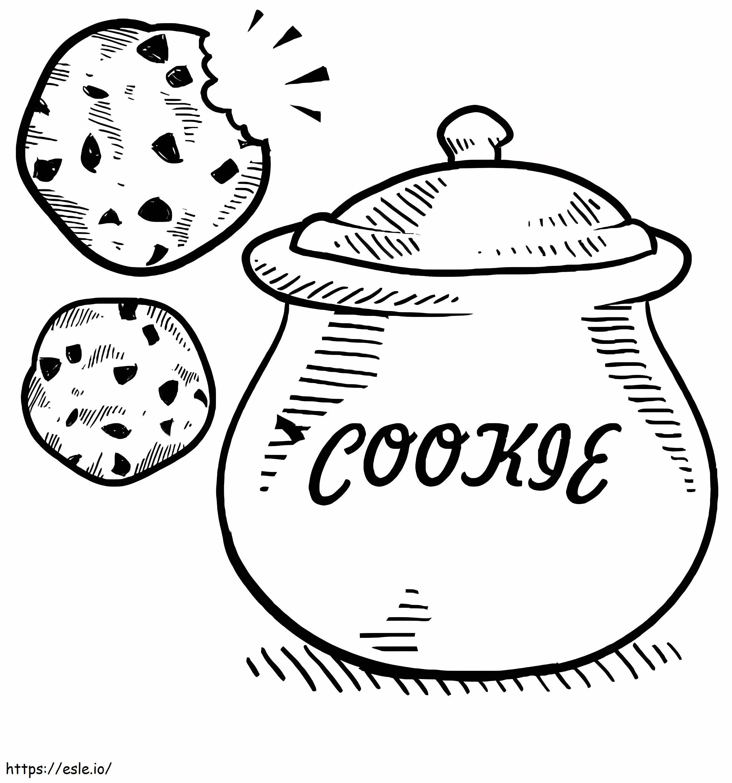 Coloriage Boîte à cookies à imprimer dessin