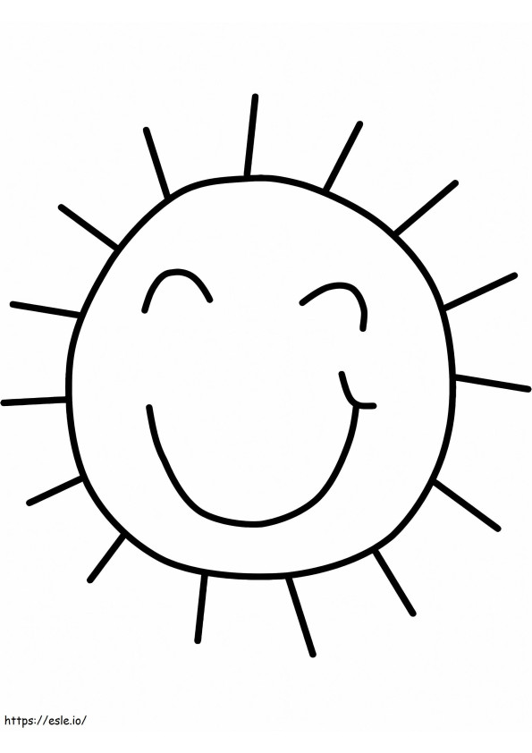 Sole semplice sorridente da colorare