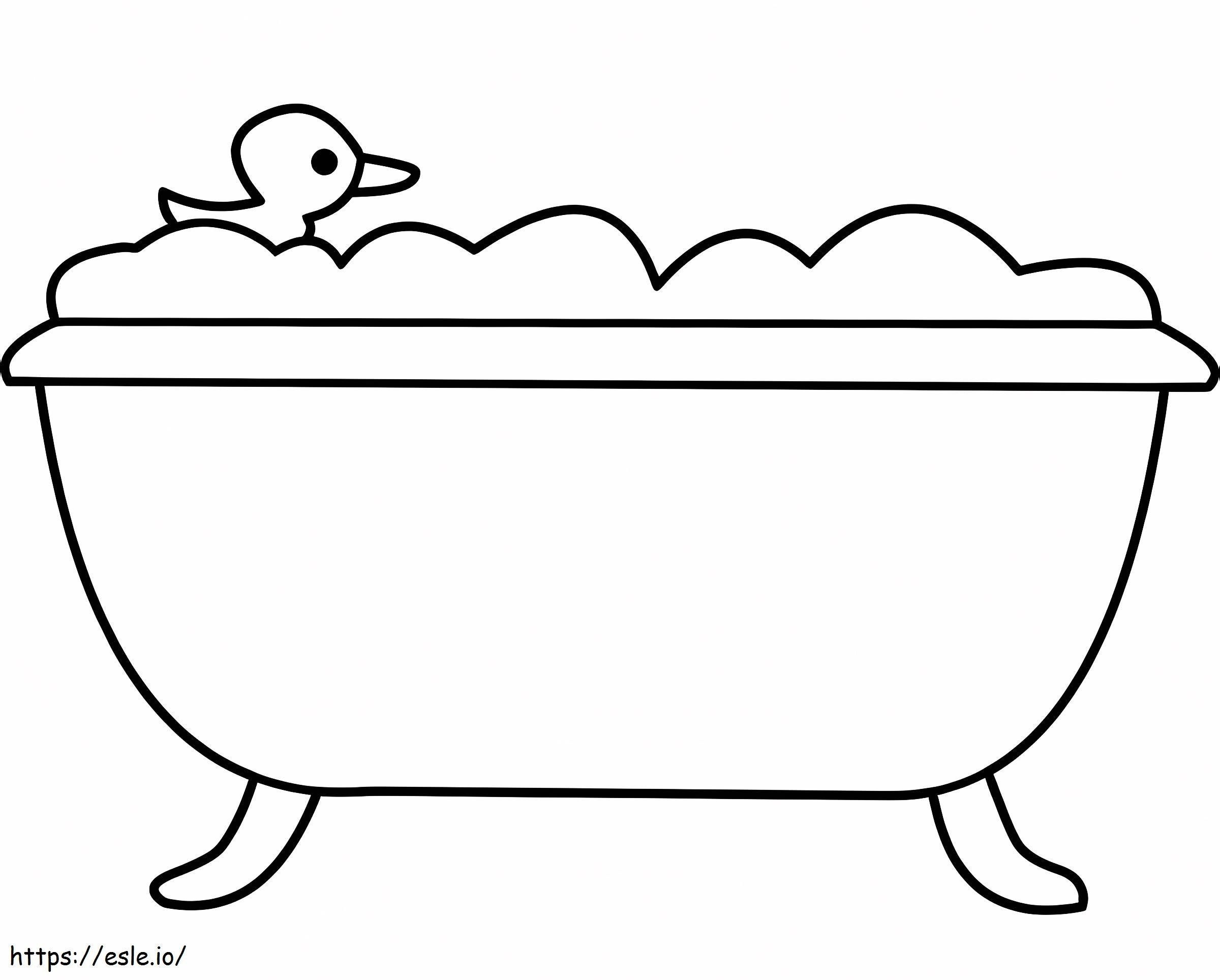 Rubber Duck In The Tub coloring page