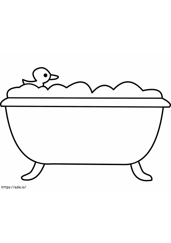 Coloriage Canard en caoutchouc dans la baignoire à imprimer dessin