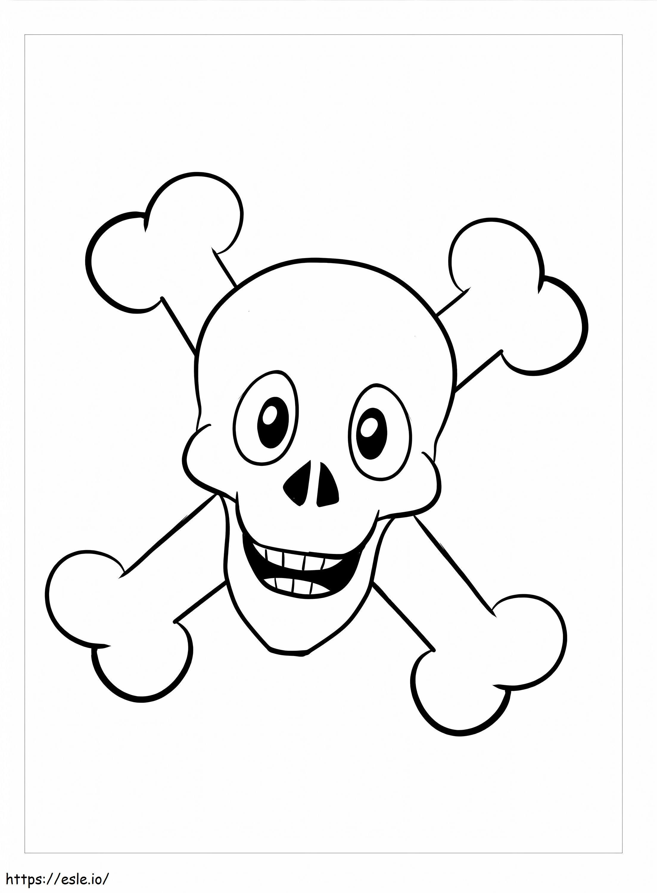 Diversión del cráneo de dibujos animados para colorear