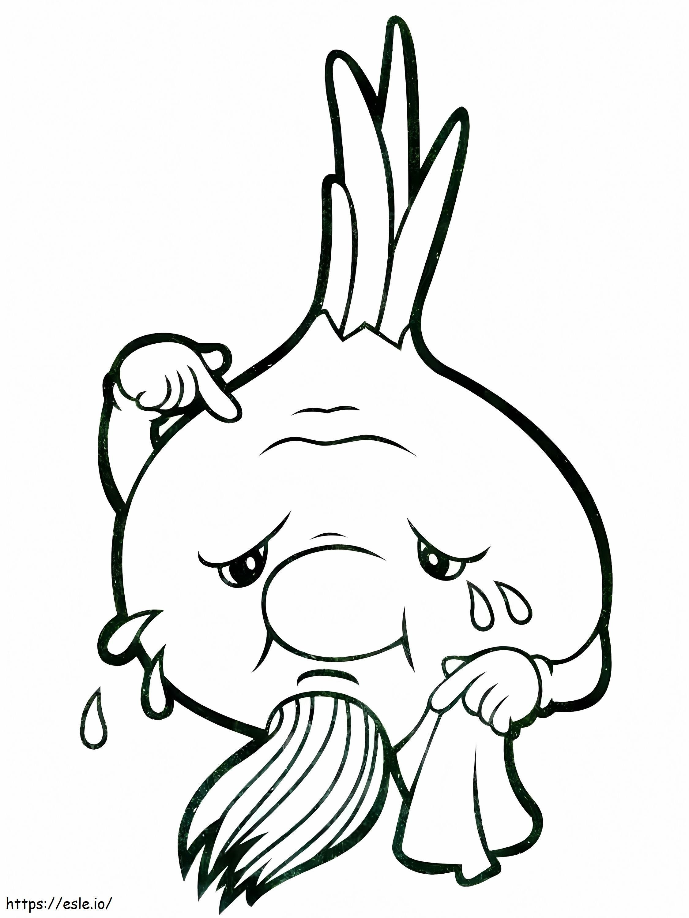 Crying Old Onion coloring page