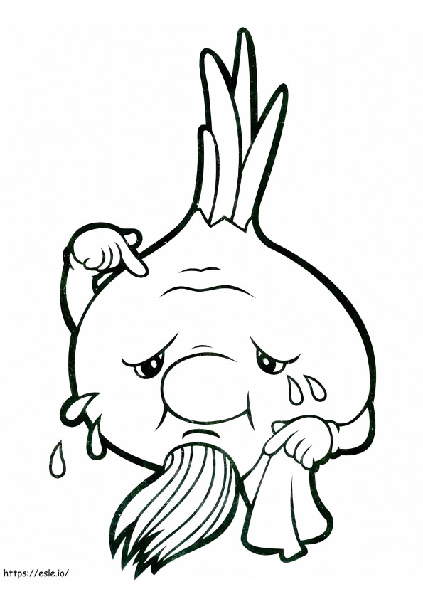 Crying Old Onion coloring page