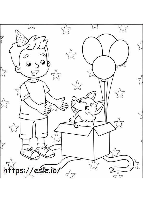 Boy And Dog coloring page