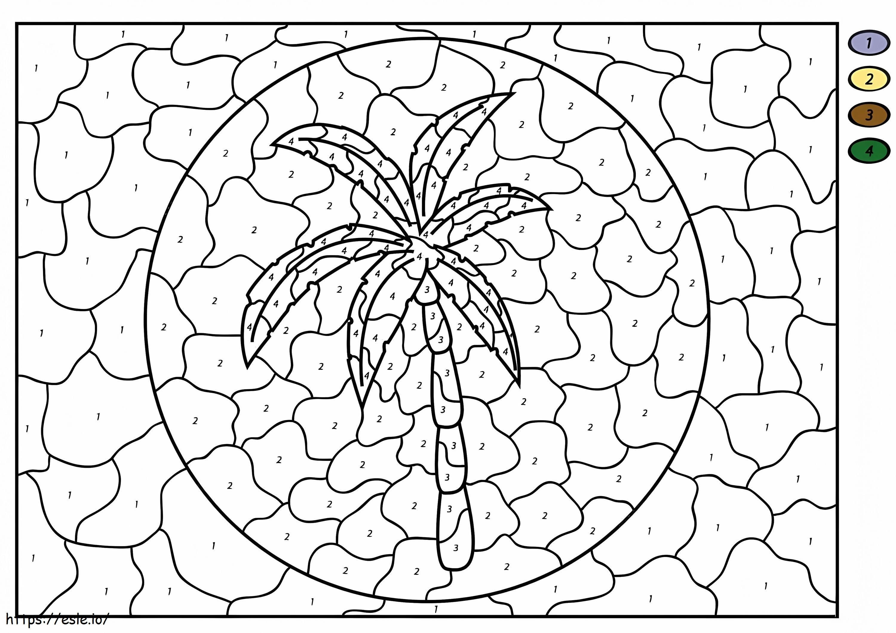 Coconut Palm Color By Number coloring page