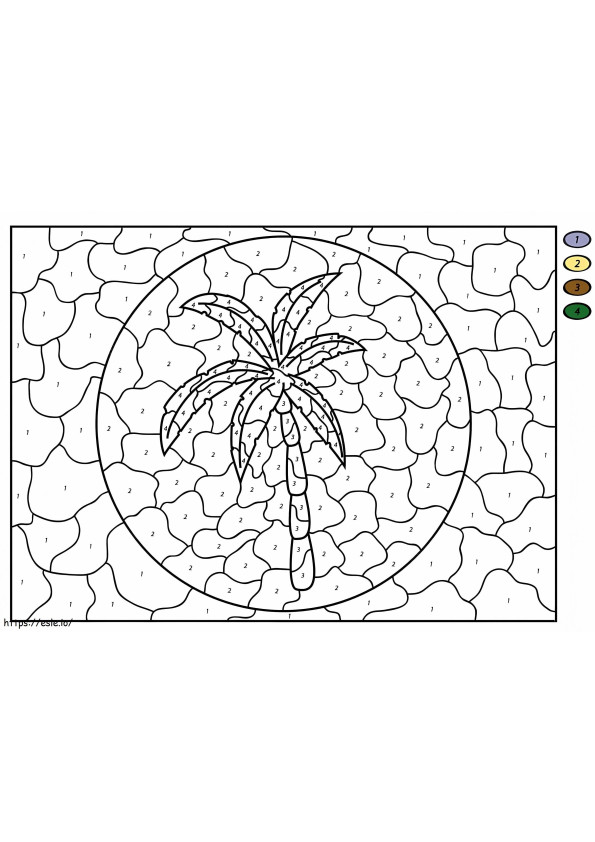 Coconut Palm Color By Number coloring page
