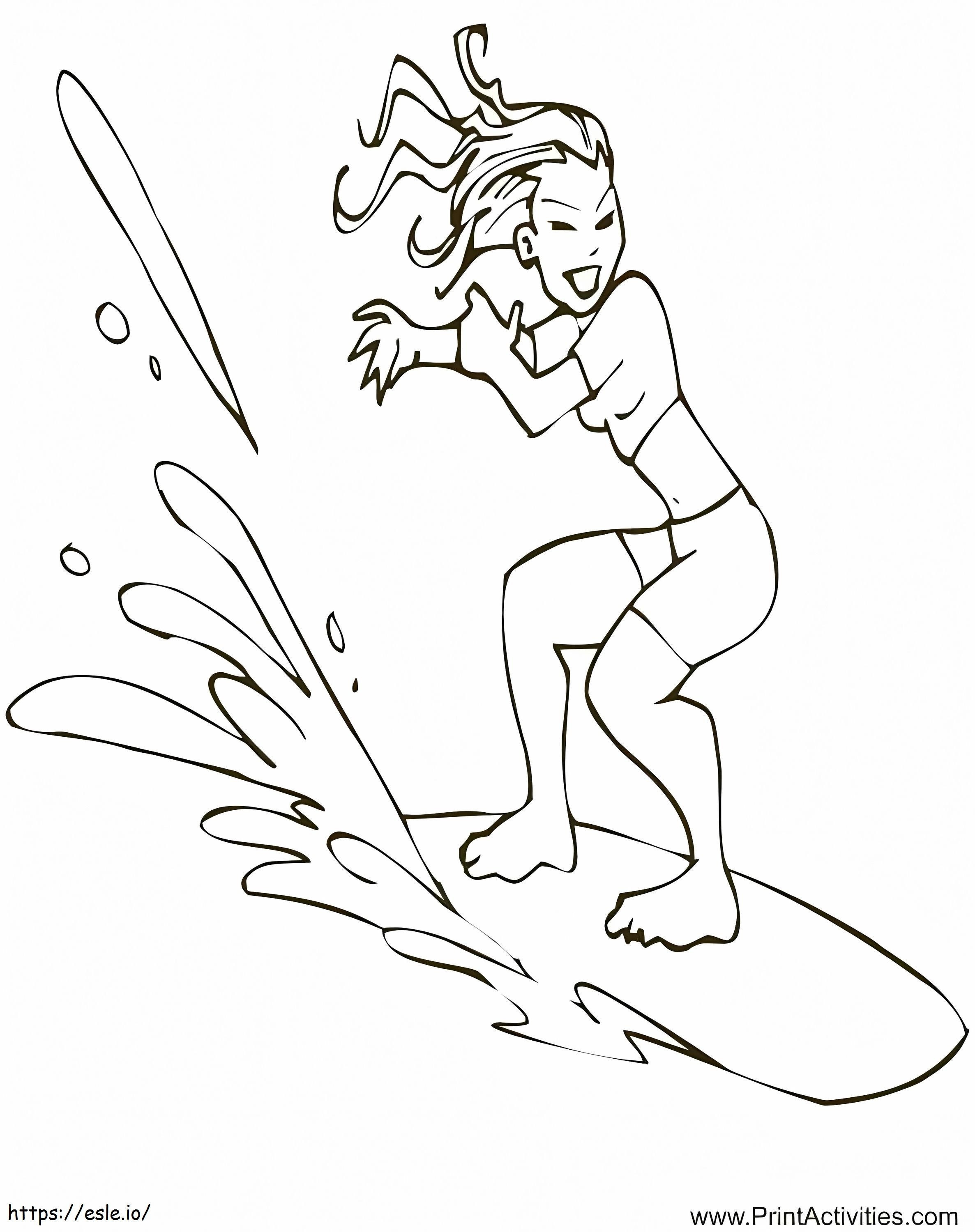 Surfing Coloring Pages Printable 2025 