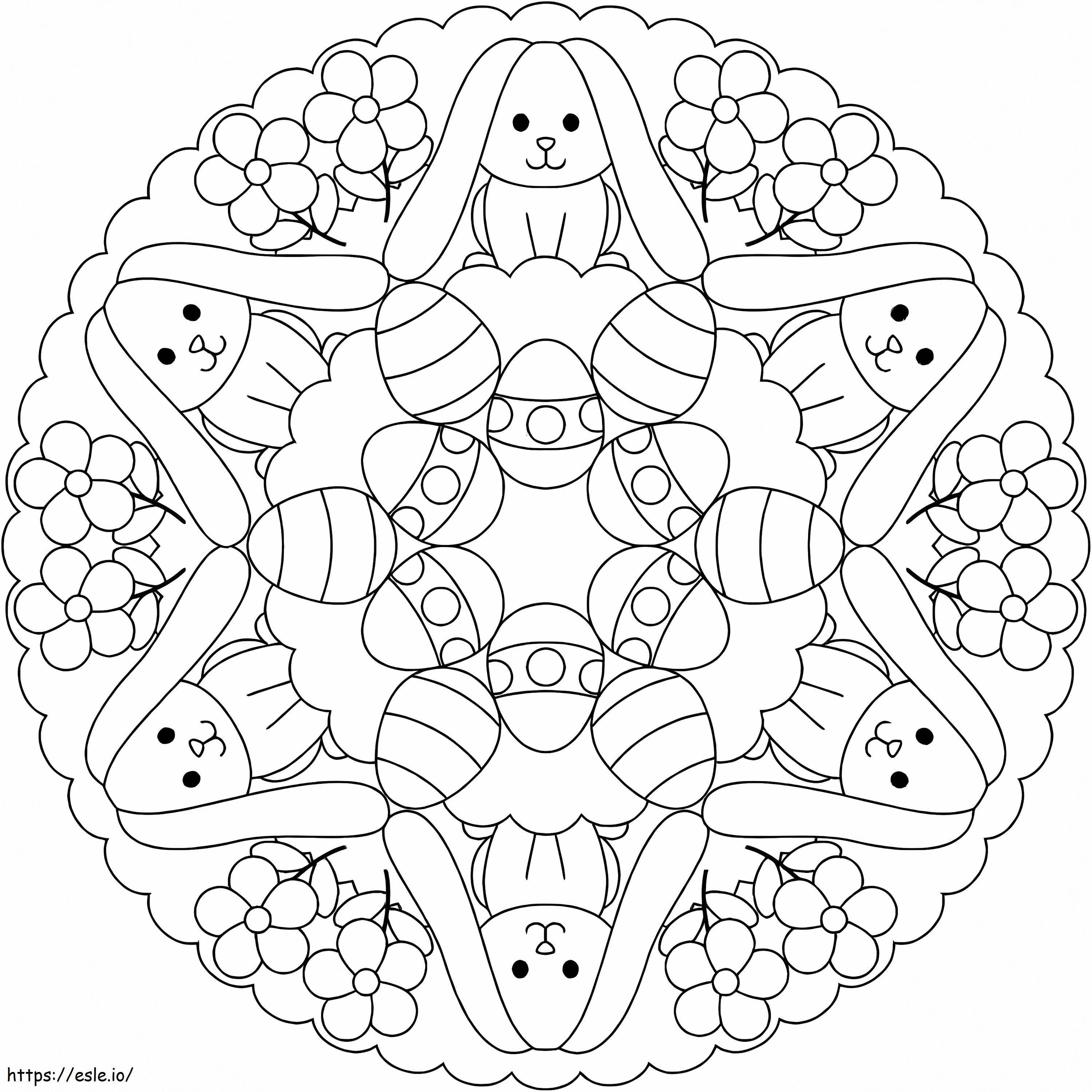 Coloriage Mandala de Pâques 13 à imprimer dessin