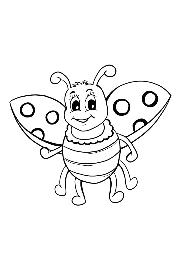 little ladybug opened wings free printing and coloring