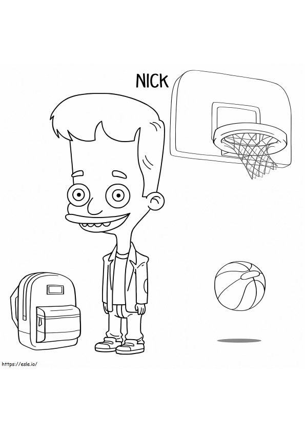 Nick Birch de Big Mouth para colorir