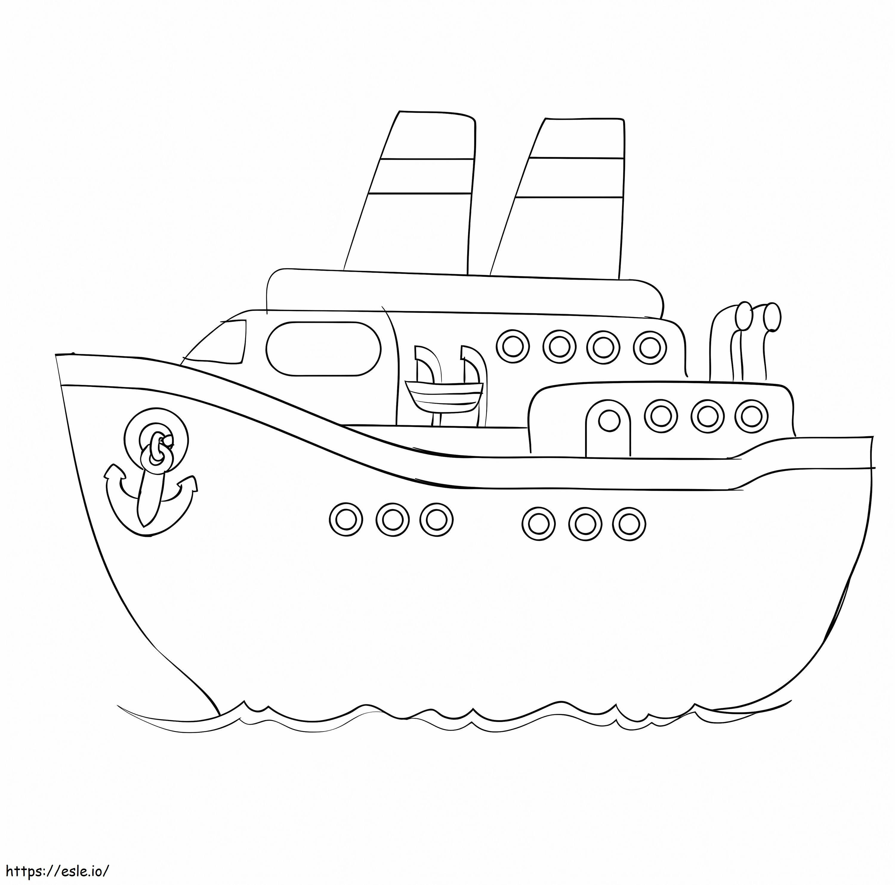 Coloriage croquis, bateau croisière à imprimer dessin