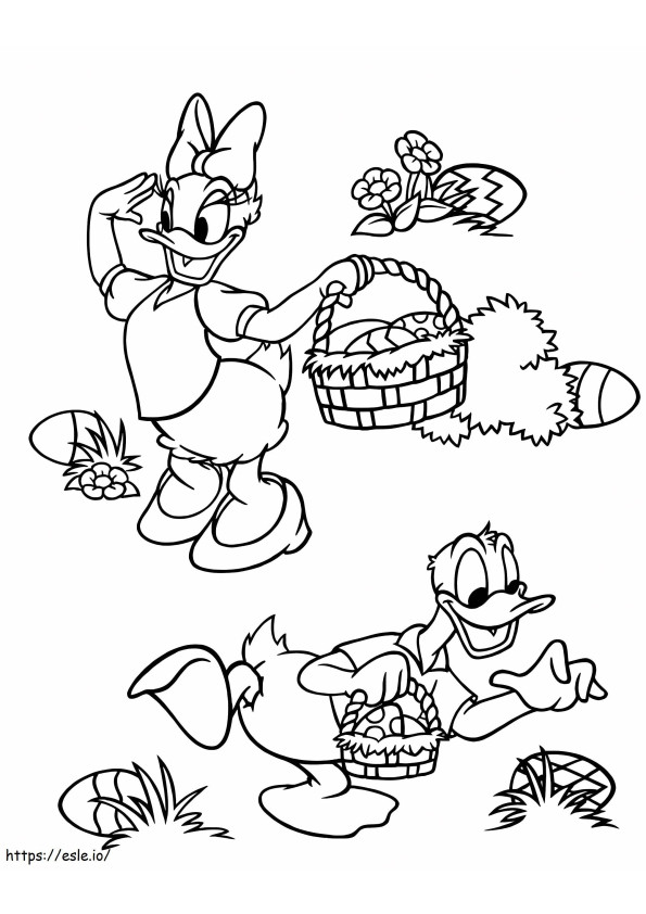 Donald Duck Easter Basket coloring page