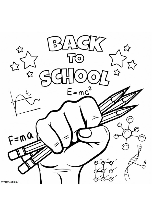 Hand Holding A Back To School Pencil coloring page