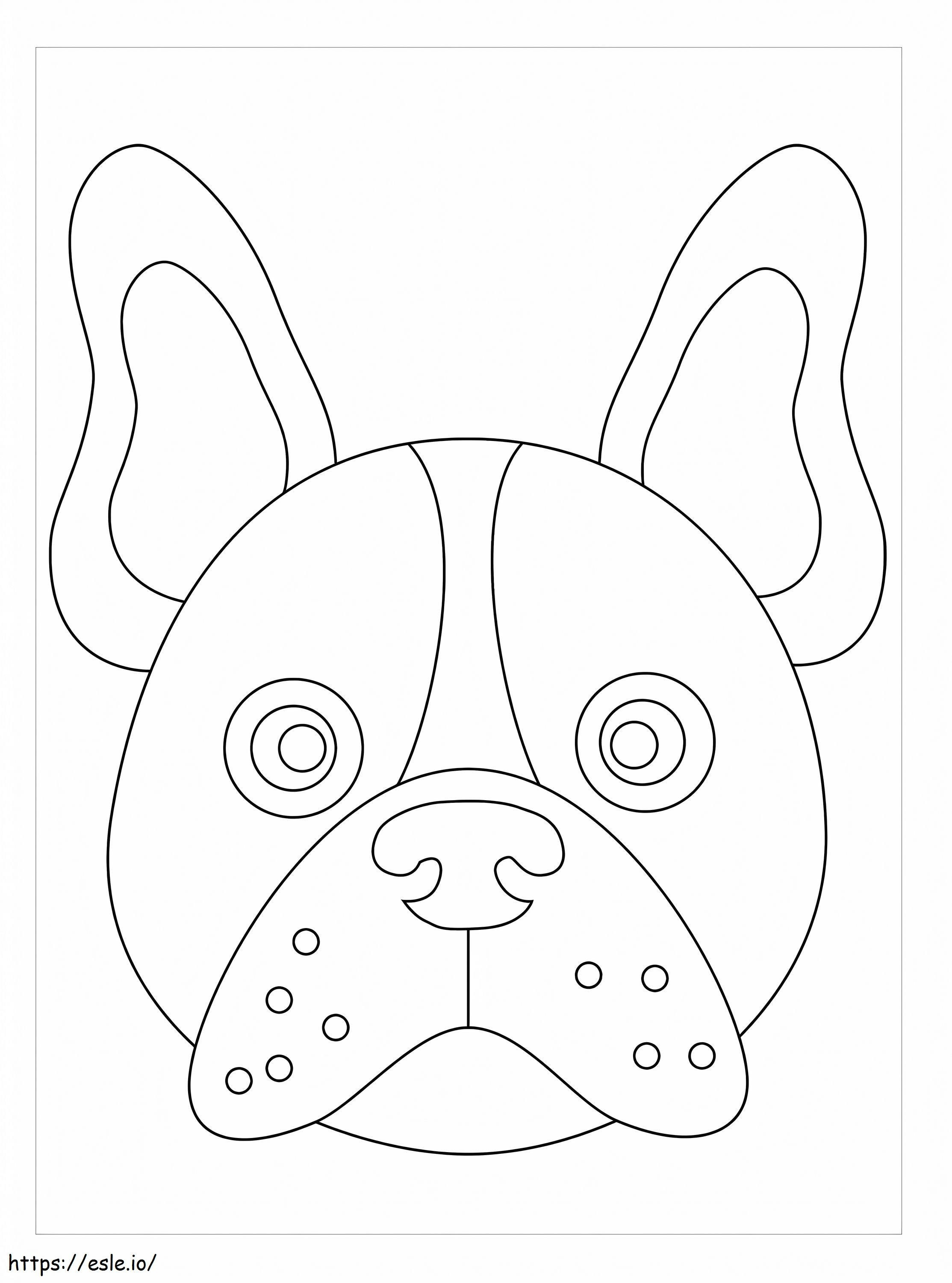 Franse Bulldog Hoofd kleurplaat kleurplaat