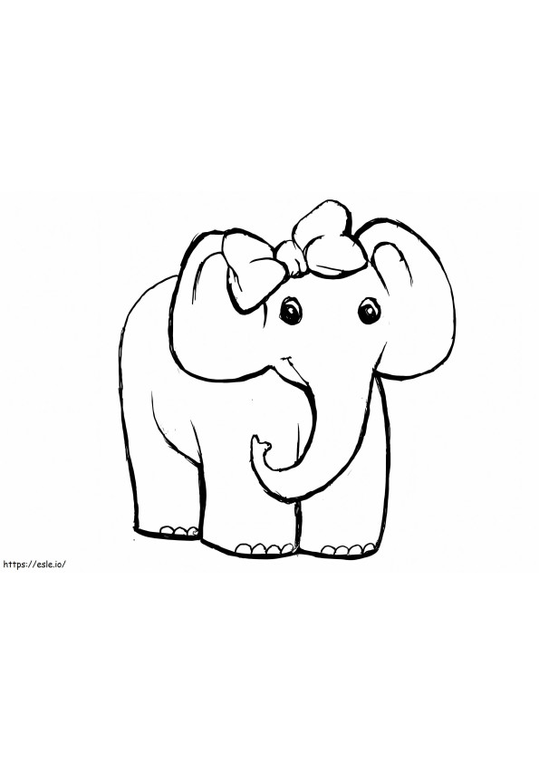 Coloriage Éléphant femelle à imprimer dessin